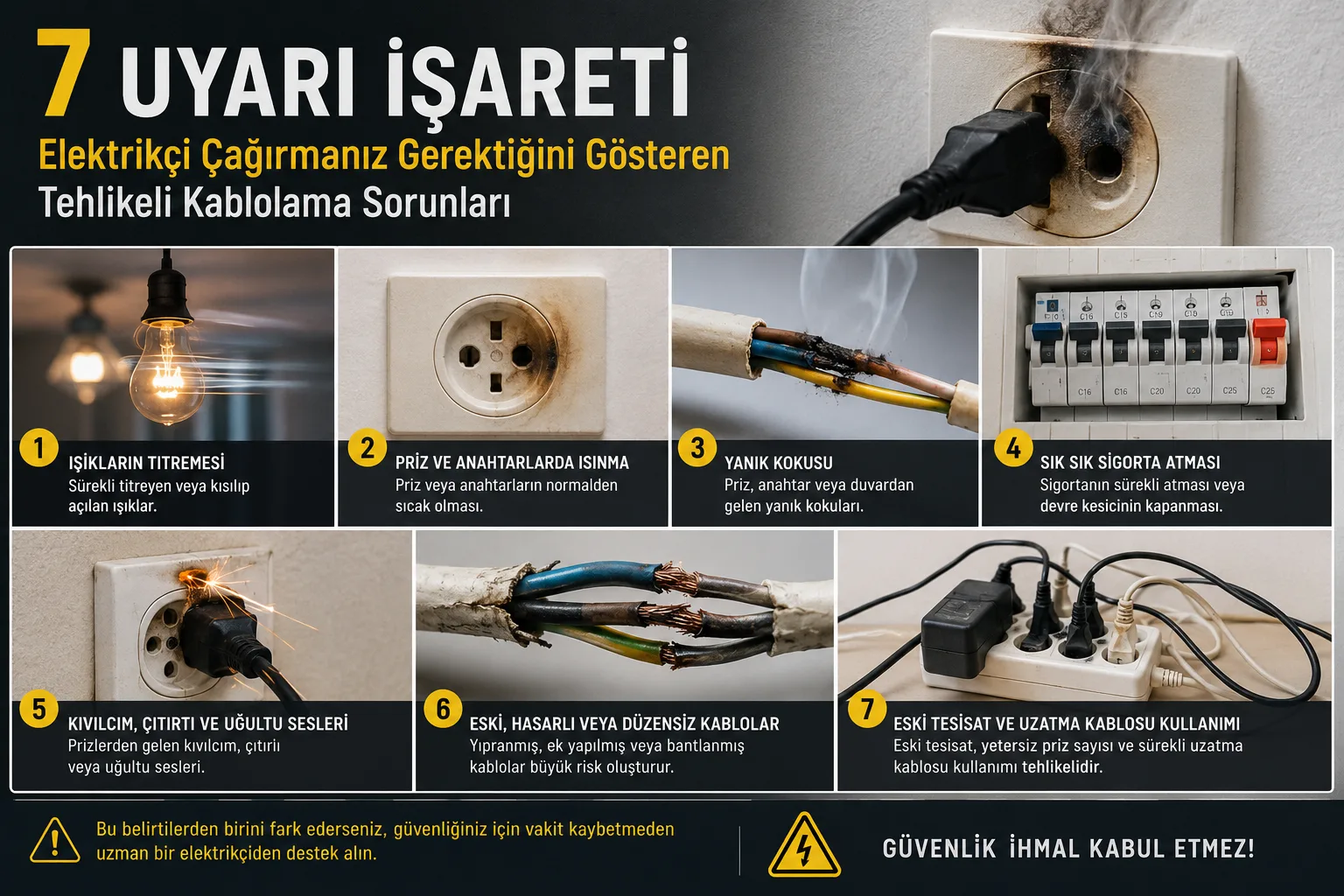 Evinizdeki Tehlikeli Kablolama Sorunlarının 7 İşareti