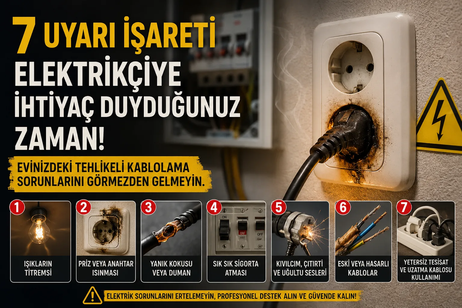 Evinizdeki Tehlikeli Kablolama Sorunlarının 7 İşareti